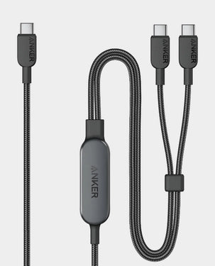 Anker 2-in-1 USB C to USB C Cable 140W Max | 4ft | Fast Charging | Flexible and Tough | 480 mbps Data Transfer Rate | A8895H11 - Black Anker 2-in-1 USB C to USB C Cable 140W Max | 4ft | Fast Charging | Flexible and Tough | 480 mbps Data Transfer Rate | A8895H11 - Black